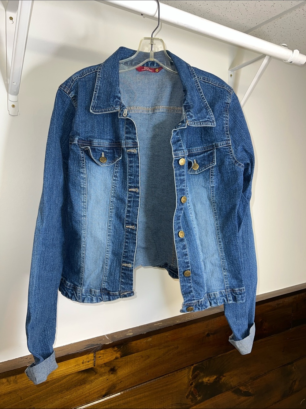 Y2K SO Women's Two-Tone Blue Denim Jean Jacket- M